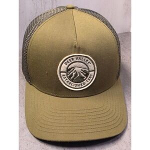Deer Valley Resort Rove Trucker Hat Olive Green‎ Mesh Snapback Ski Utah Cap